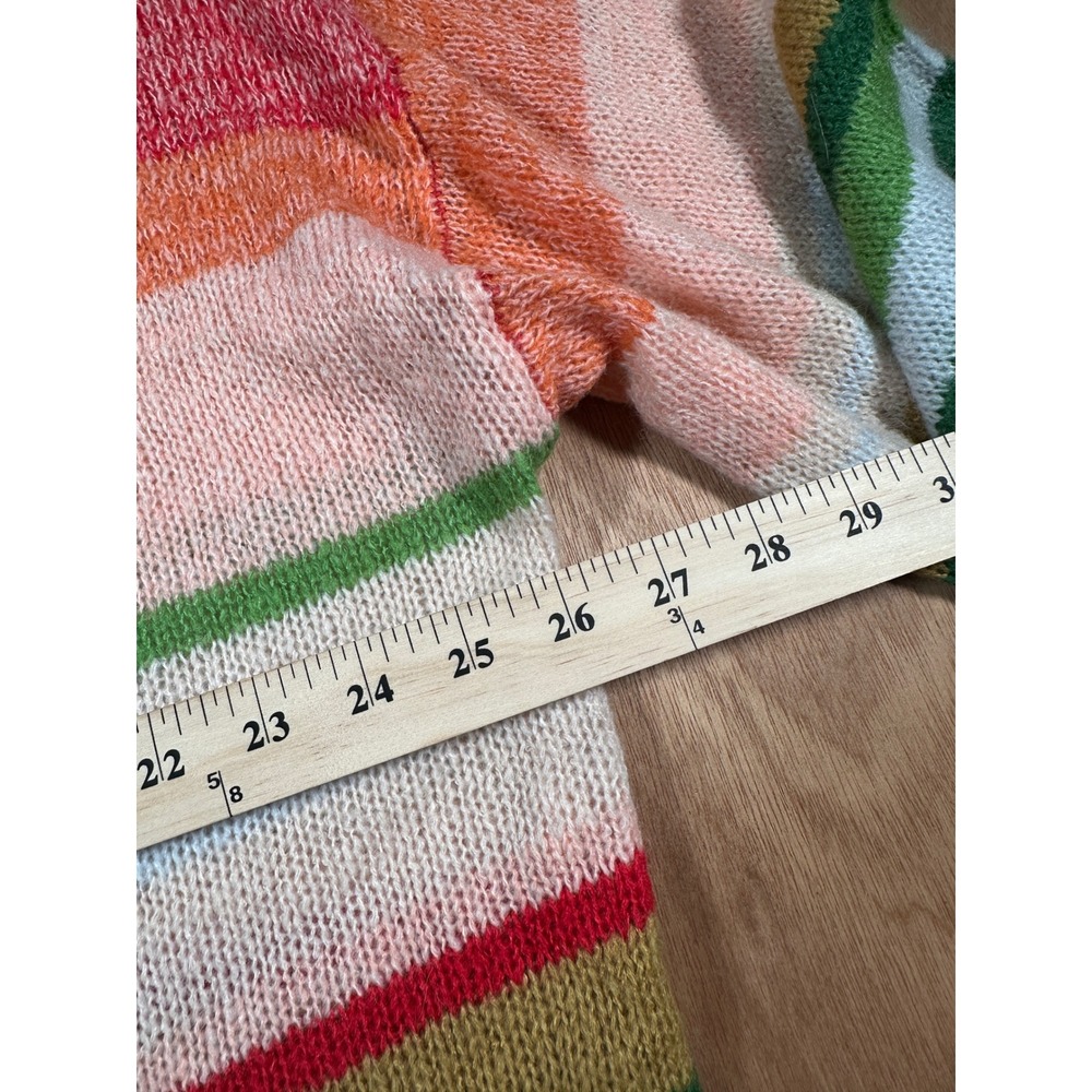 Torrid 2X 18/20 Rainbow Stripe Button Cardigan Textured Drop Shoulder Sweater - Picture 5 of 9
